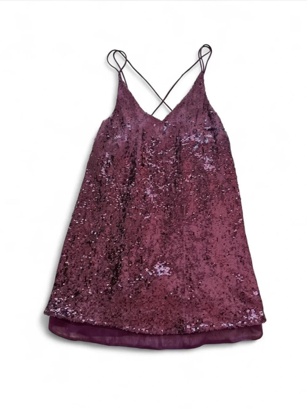 Free People Plum Sequin Mini Slip Dress